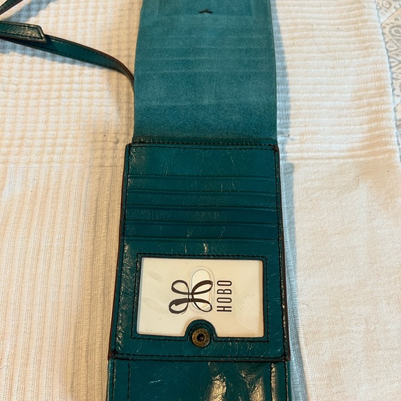 HOBO Teal Leather Crossbody with Button Accent - Picture 2 of 4